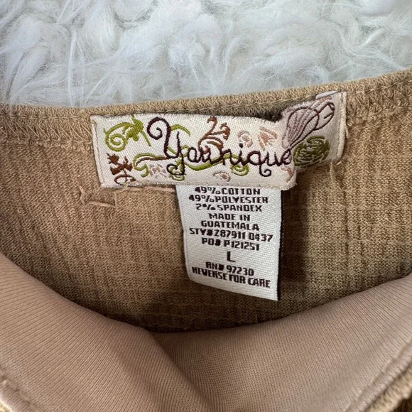 Younique Cami Tank Top Size L Brown Lace Trim Fairycore Y2K Bogo Earthy Bohemian - Picture 3 of 8